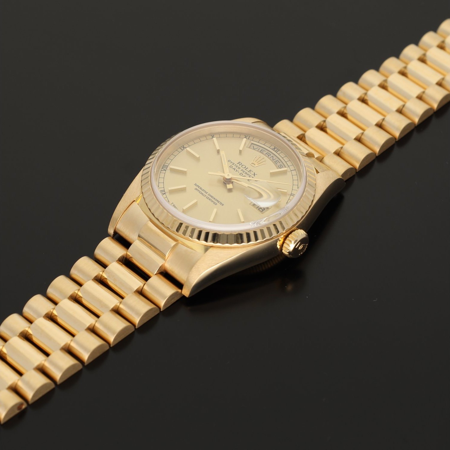 Rolex Day-Date 18238 champagne stick dial